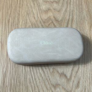 Chloe Glasses Case Vegan leather and metal Spring closure Gently worn
